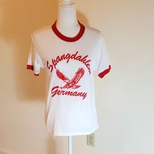 Vintage White and Red Graphic T-Shirt
